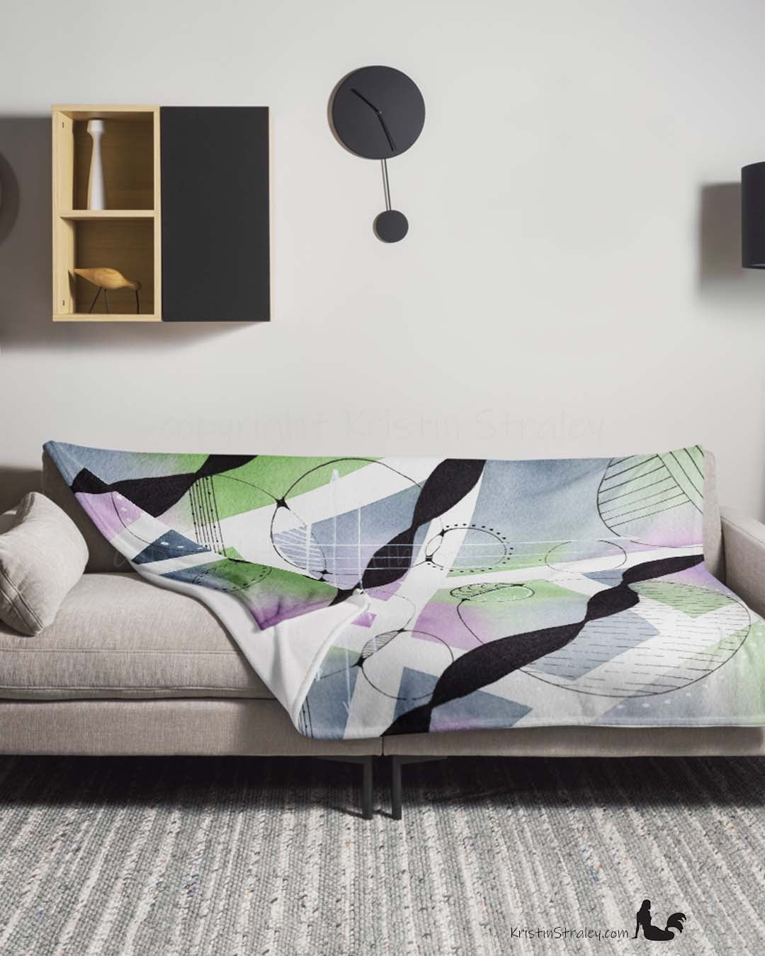 Throw Blanket - Abstract Painting Fleece Blanket