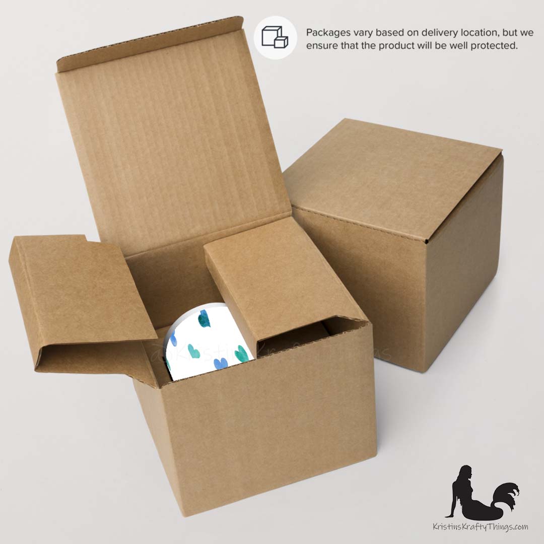 Mug - Blue Watercolor Hearts on White