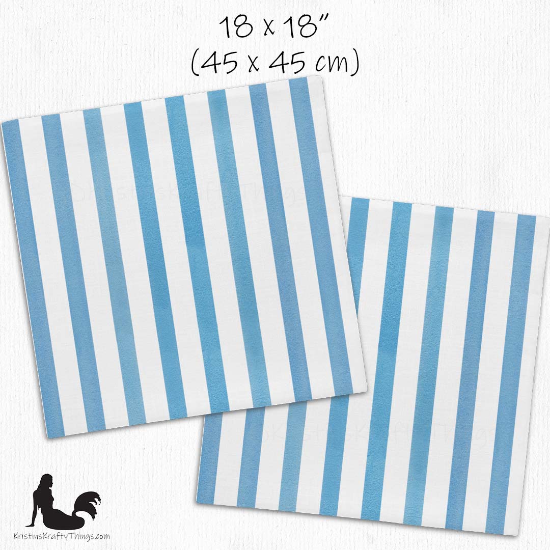 Home - Classic Blue Stripes on White Premium Pillow Case