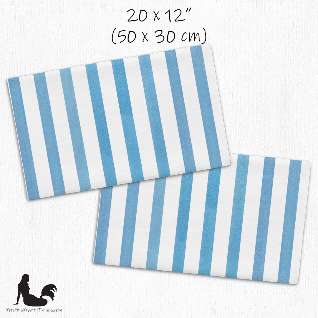 Home - Classic Blue Stripes on White Premium Pillow Case
