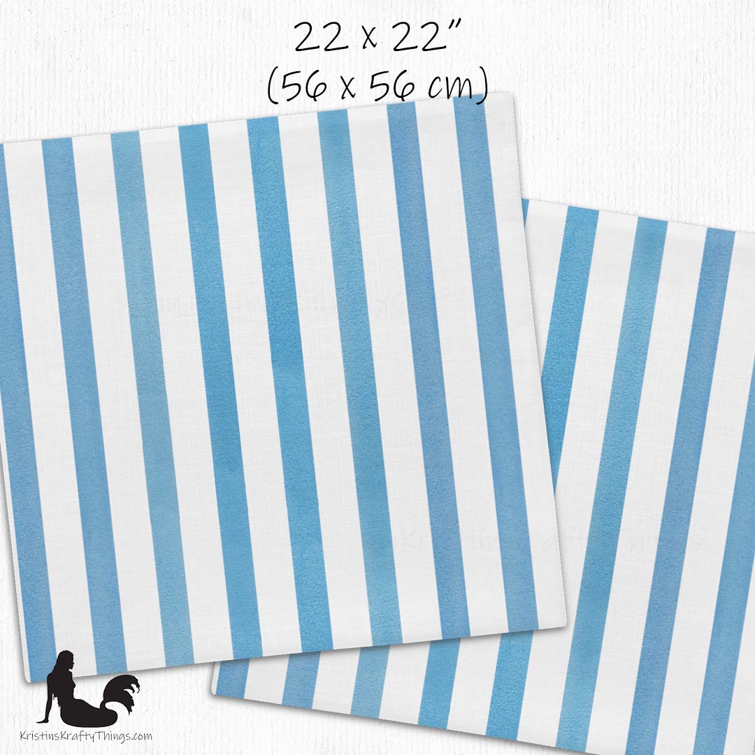 Home - Classic Blue Stripes on White Premium Pillow Case