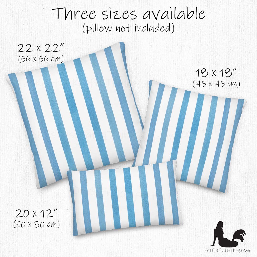 Home - Classic Blue Stripes on White Premium Pillow Case