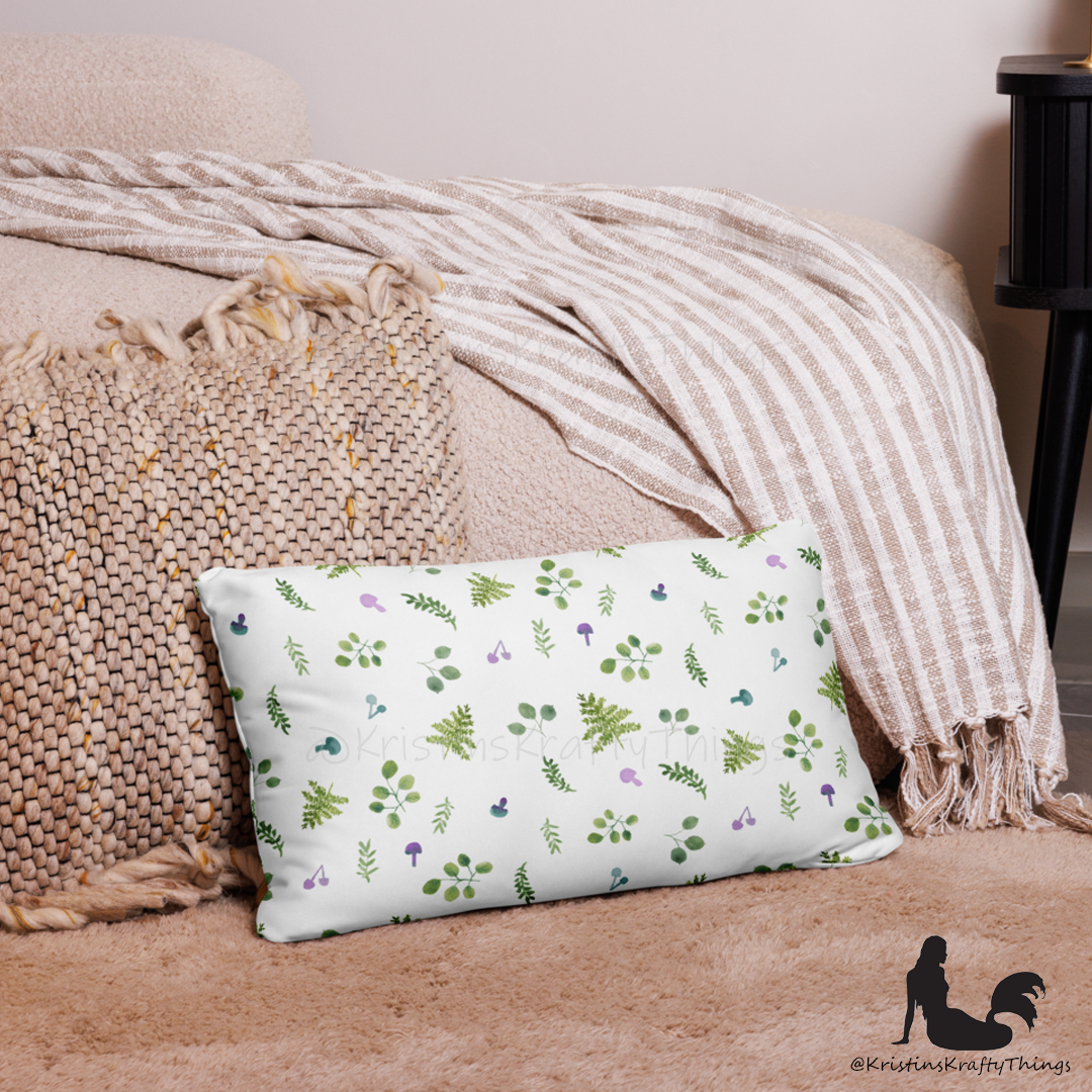Home - Woodland Ferns and Mushrooms Pillow Case