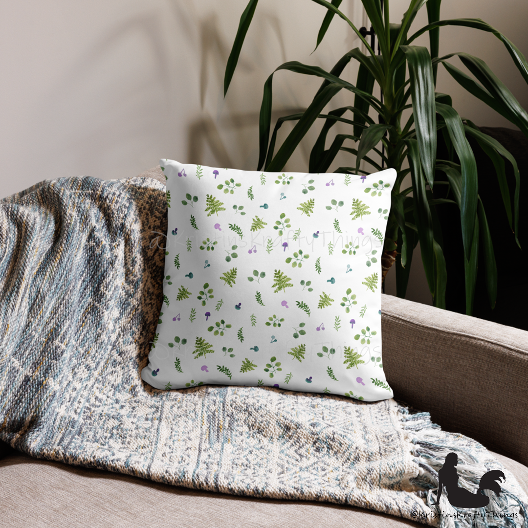 Home - Woodland Ferns and Mushrooms Pillow Case