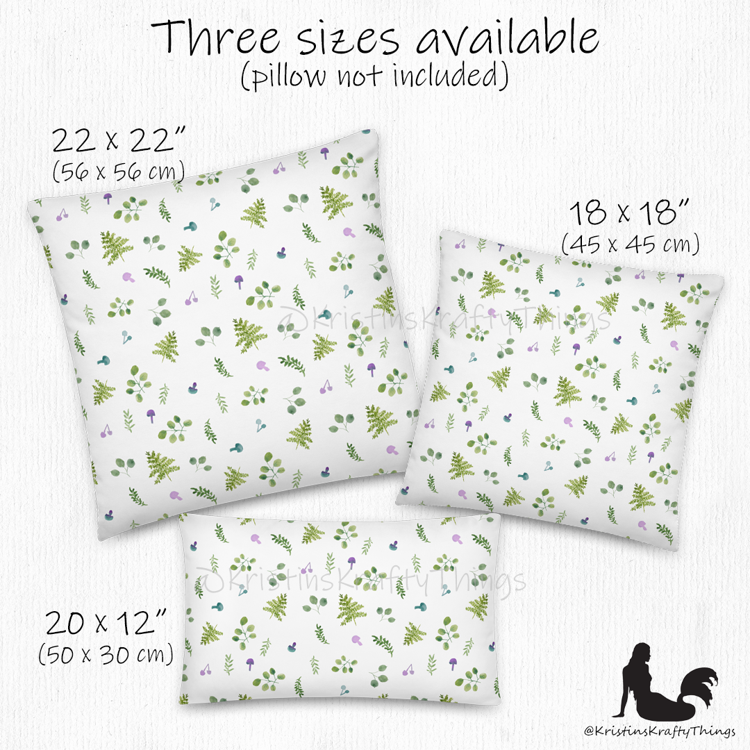Home - Woodland Ferns and Mushrooms Pillow Case