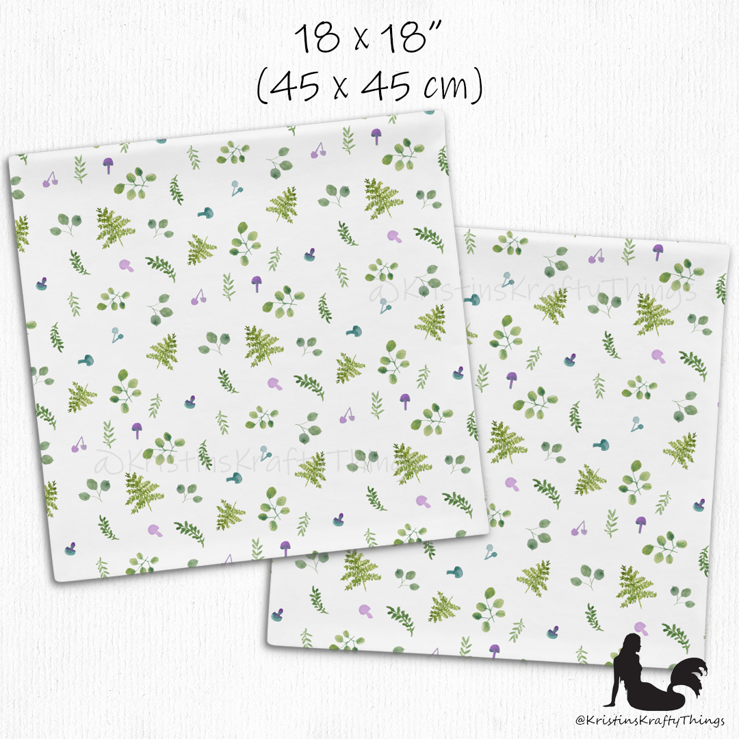 Home - Woodland Ferns and Mushrooms Pillow Case