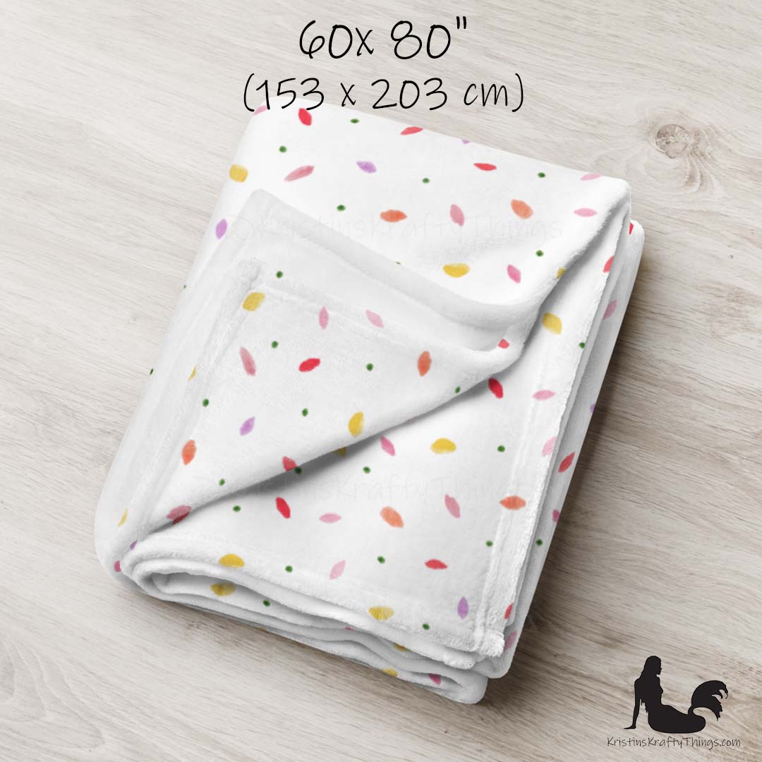 Throw Blanket - Flower Petal Confetti Fleece Blanket