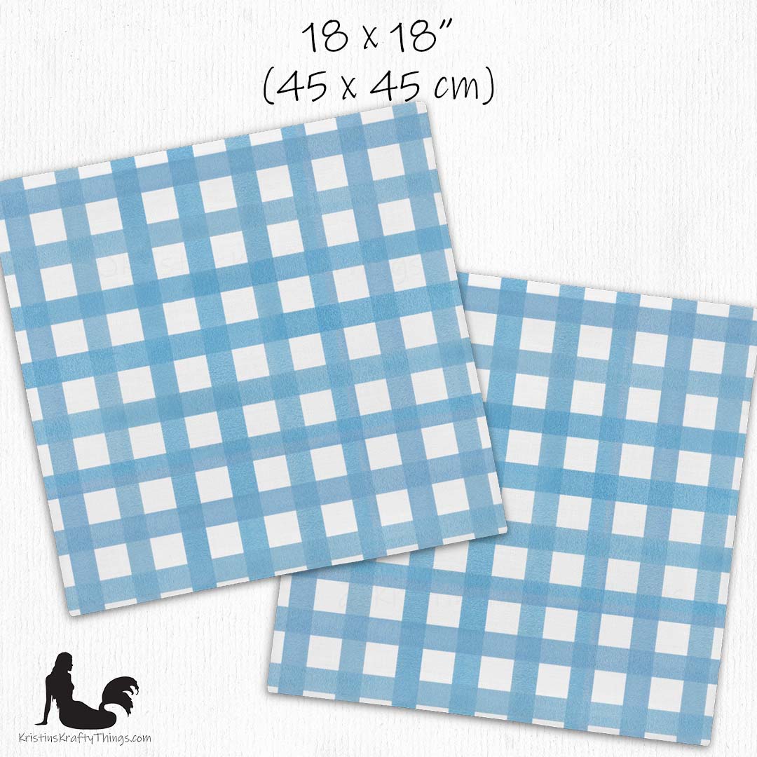 Home - Classic Blue Gingham Checker Premium Pillow Case