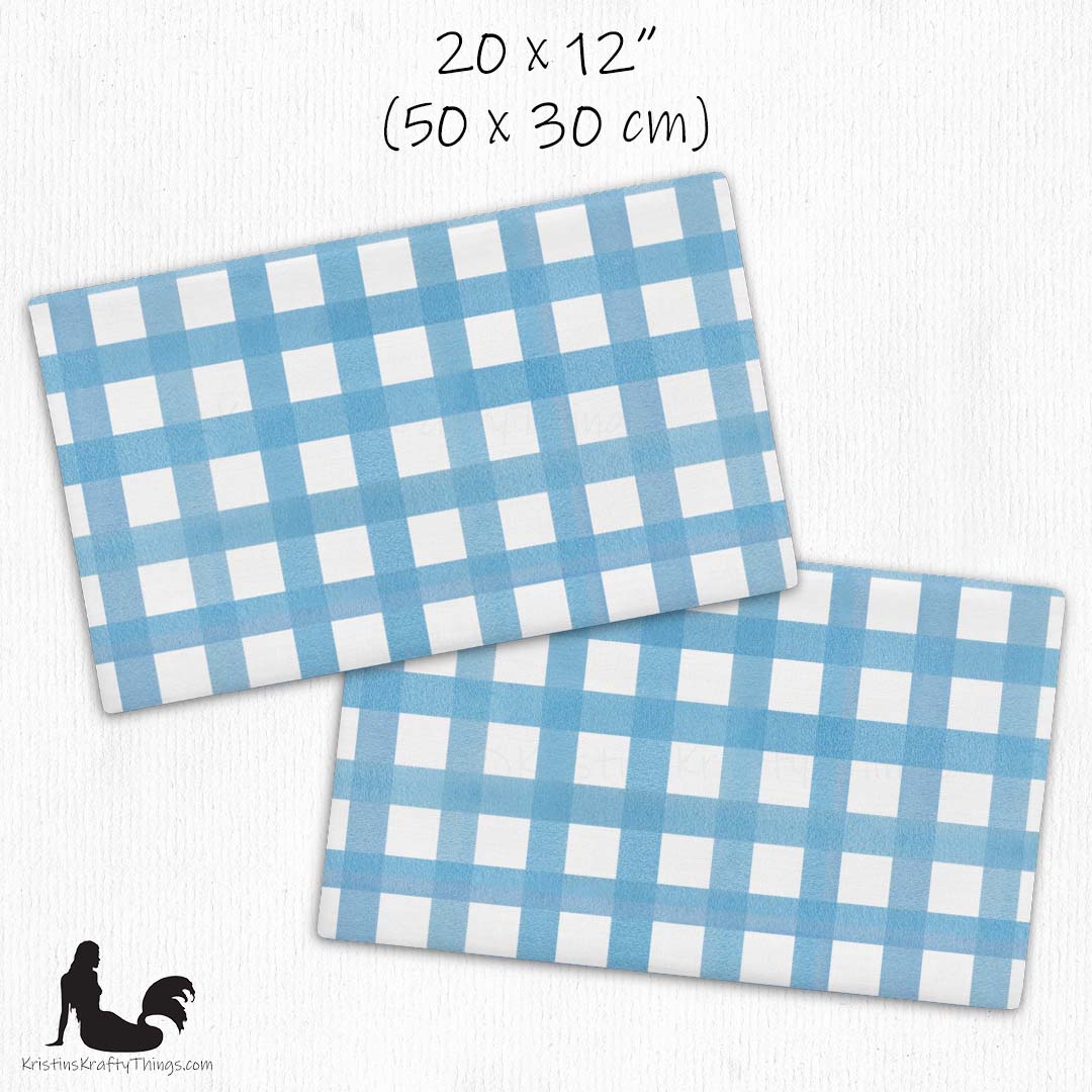 Home - Classic Blue Gingham Checker Premium Pillow Case