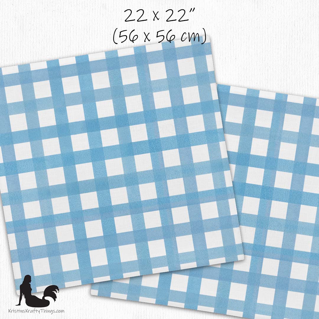 Home - Classic Blue Gingham Checker Premium Pillow Case