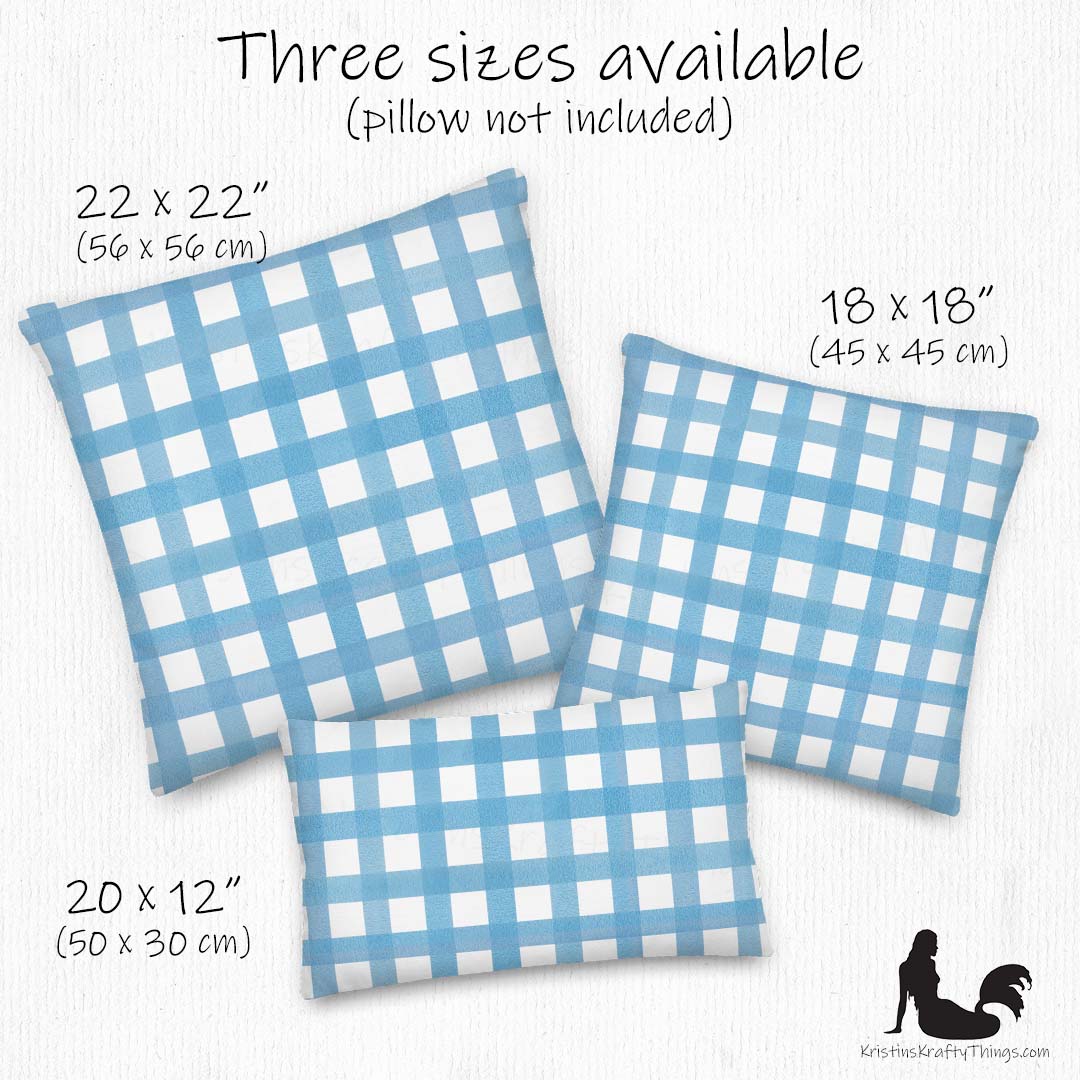 Home - Classic Blue Gingham Checker Premium Pillow Case