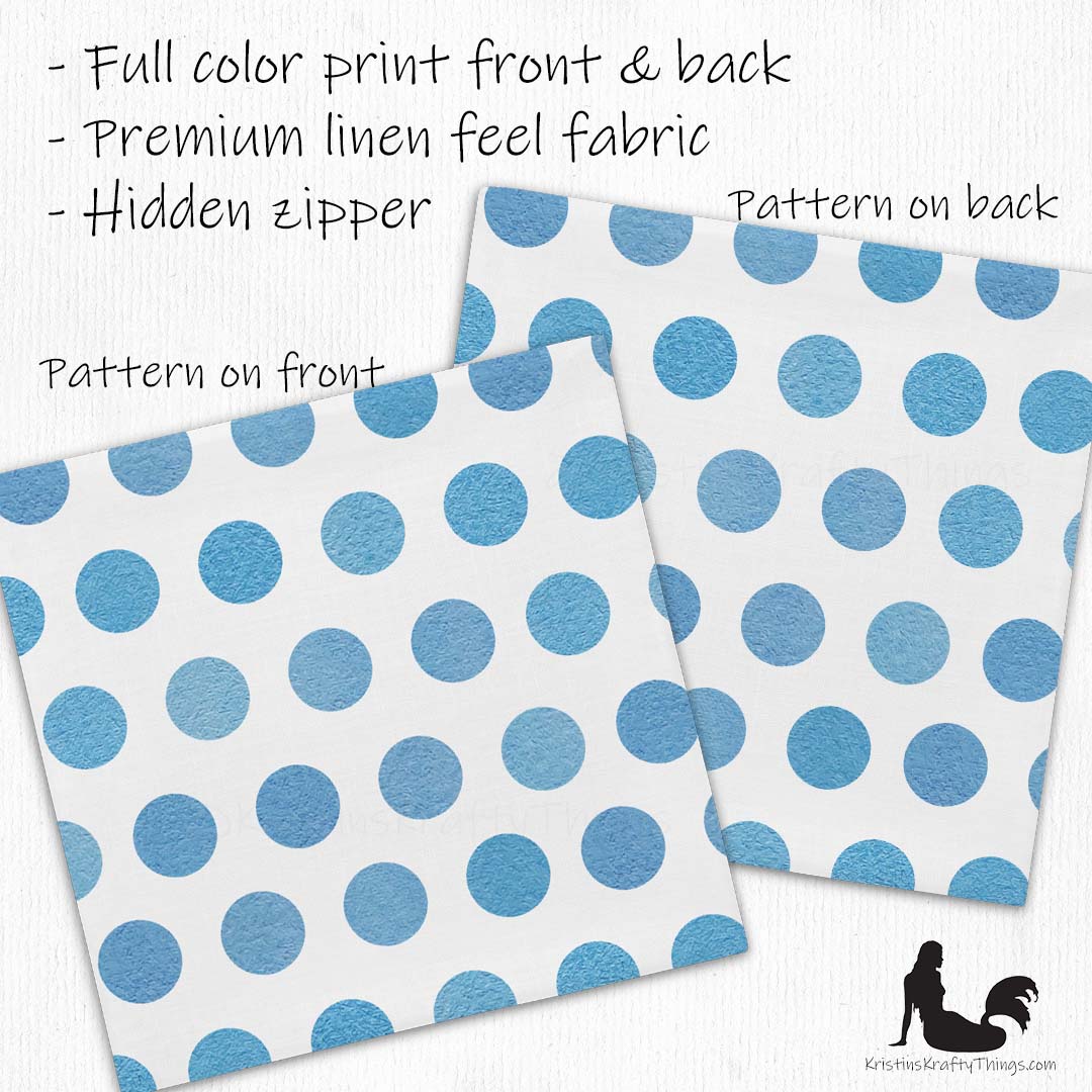 Home - Classic Blue Dots on White Premium Pillow Case