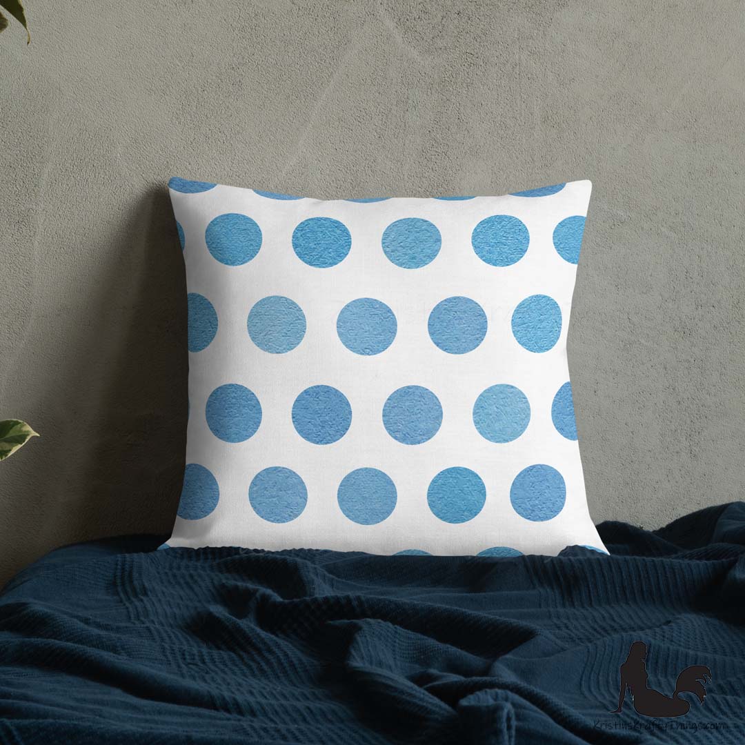 Home - Classic Blue Dots on White Premium Pillow Case