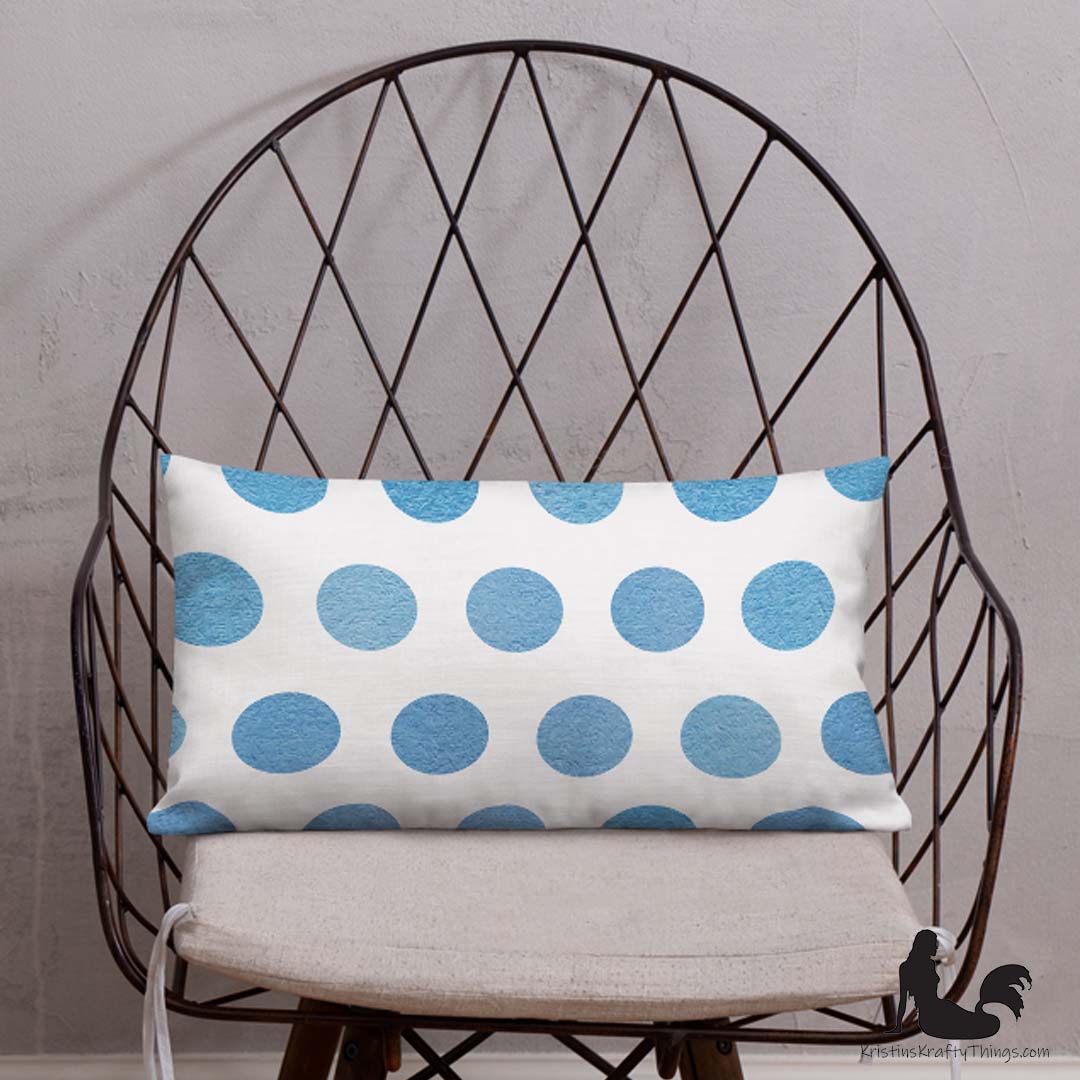 Home - Classic Blue Dots on White Premium Pillow Case