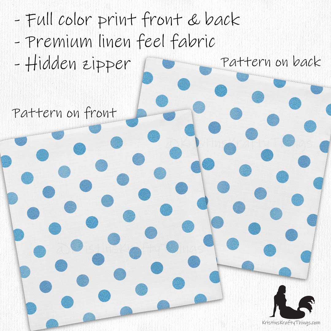Home - Classic Blue Polka Dot Premium Pillow Case