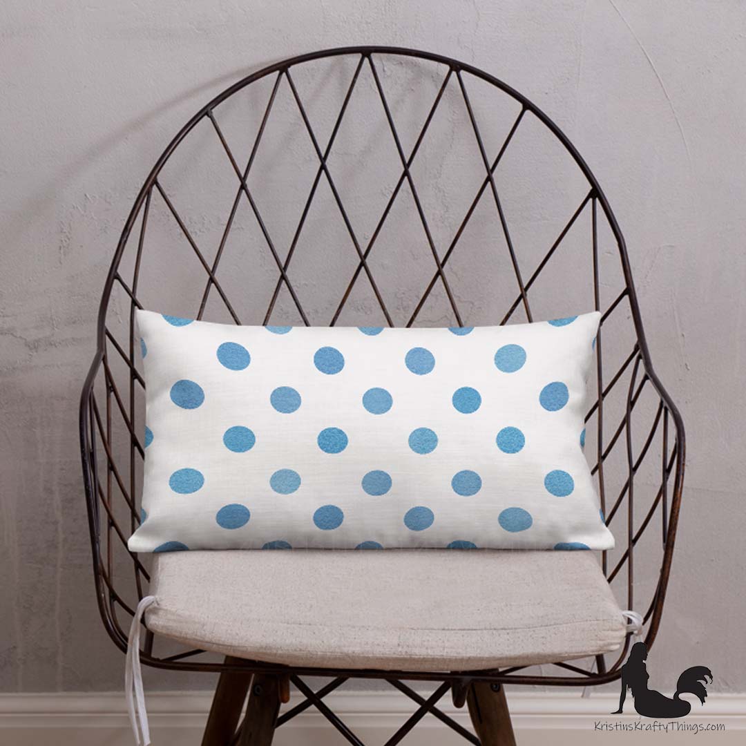 Home - Classic Blue Polka Dot Premium Pillow Case