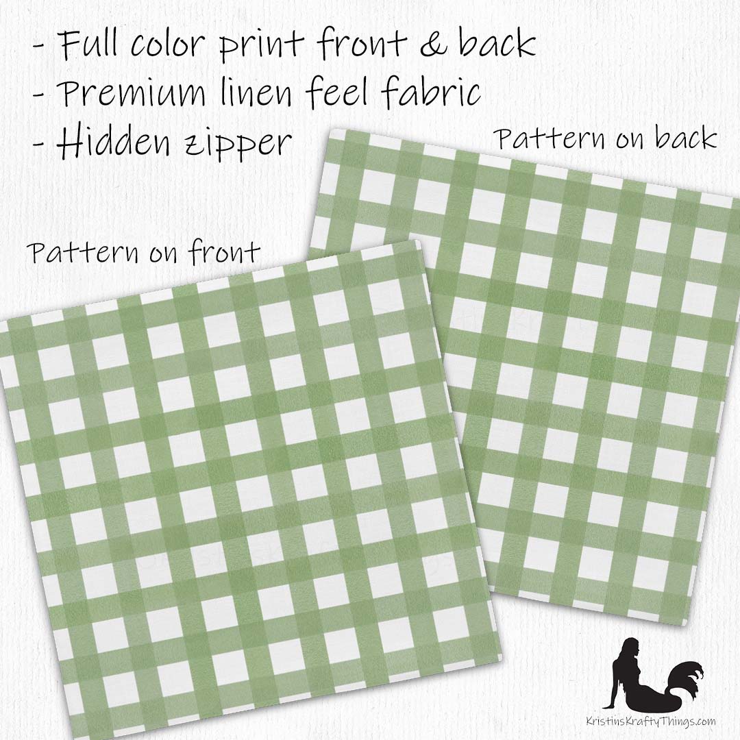 Home - Classic Gingham Green Premium Pillow Case