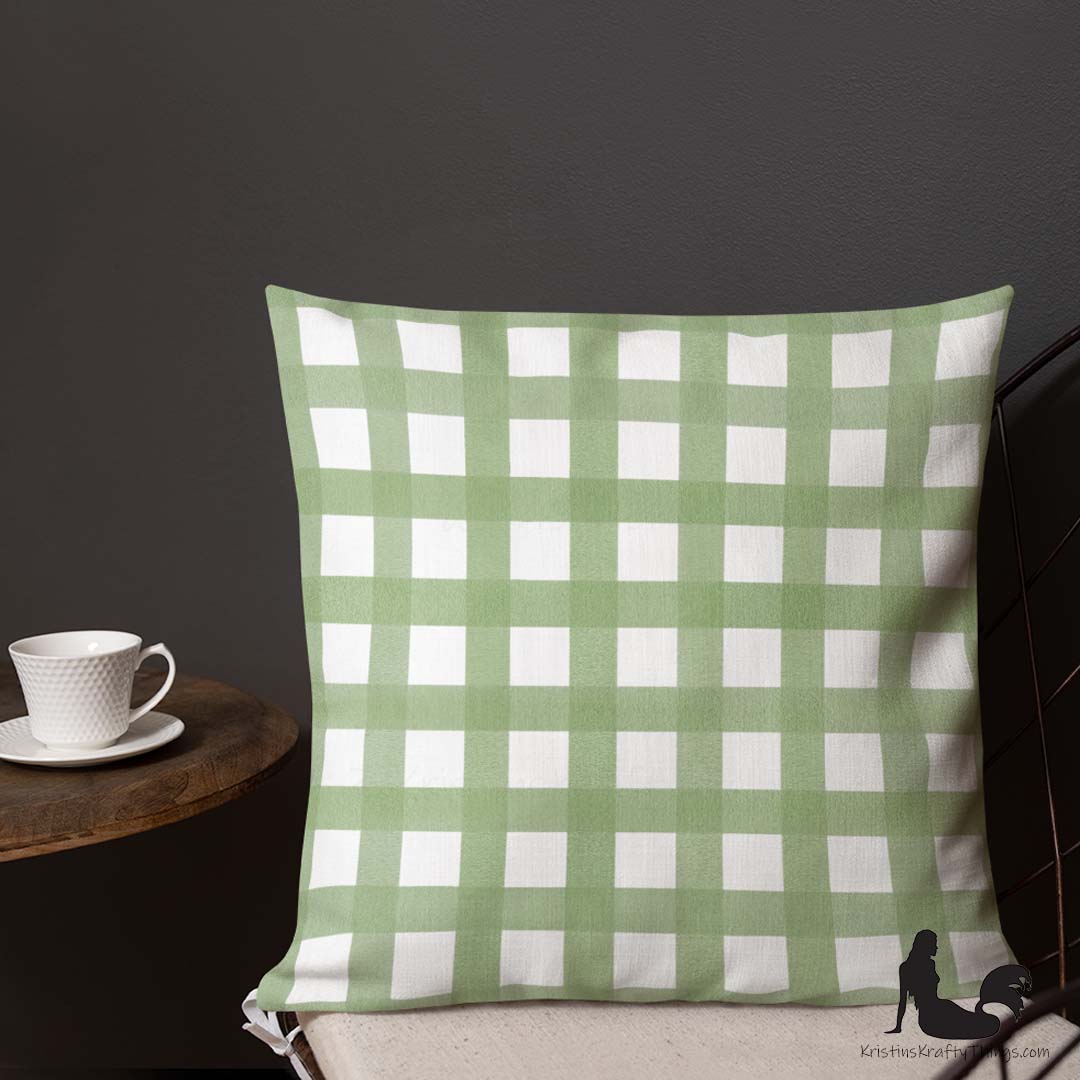 Home - Classic Gingham Green Premium Pillow Case