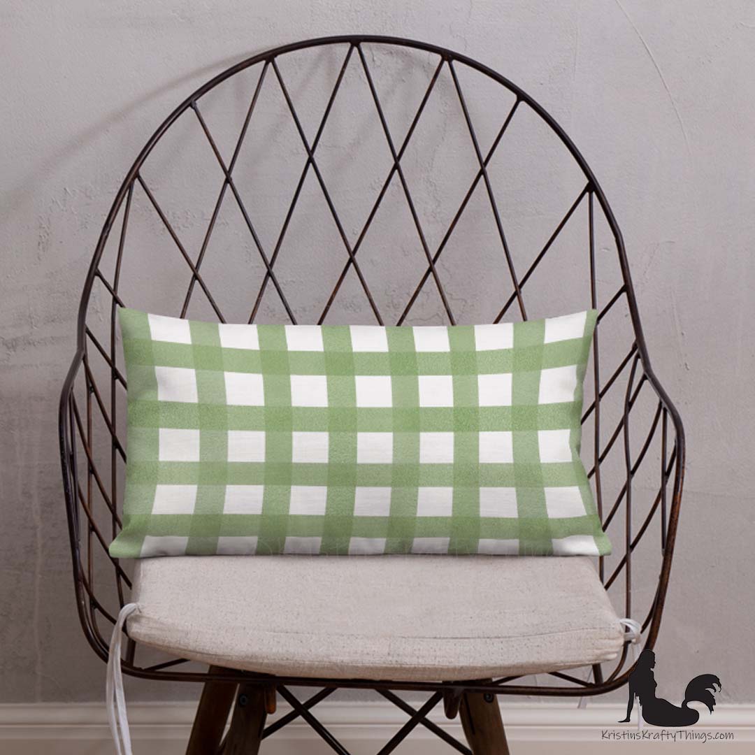 Home - Classic Gingham Green Premium Pillow Case