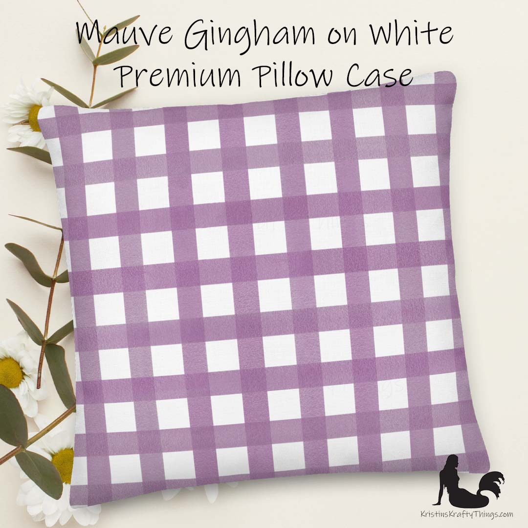 Home - Classic Gingham Mauve Premium Pillow Case