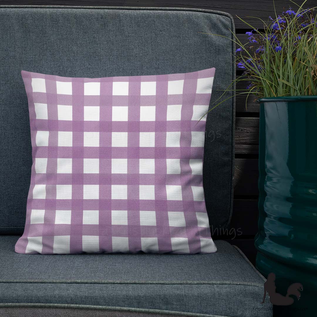 Home - Classic Gingham Mauve Premium Pillow Case