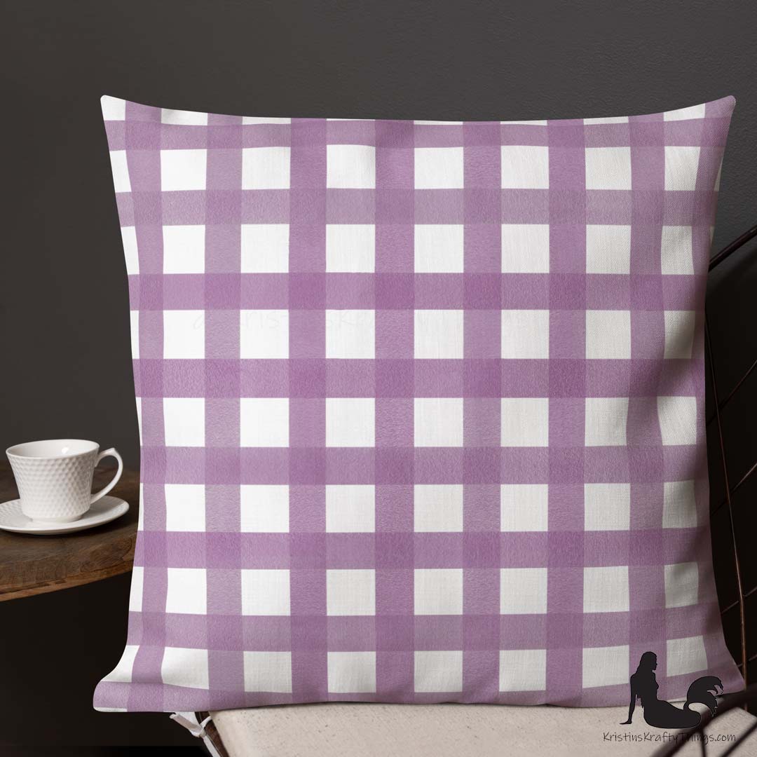 Home - Classic Gingham Mauve Premium Pillow Case