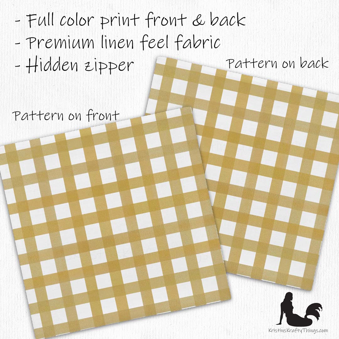 Home - Classic Gingham Mustard Premium Pillow Case