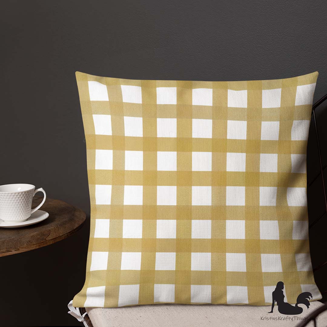 Home - Classic Gingham Mustard Premium Pillow Case