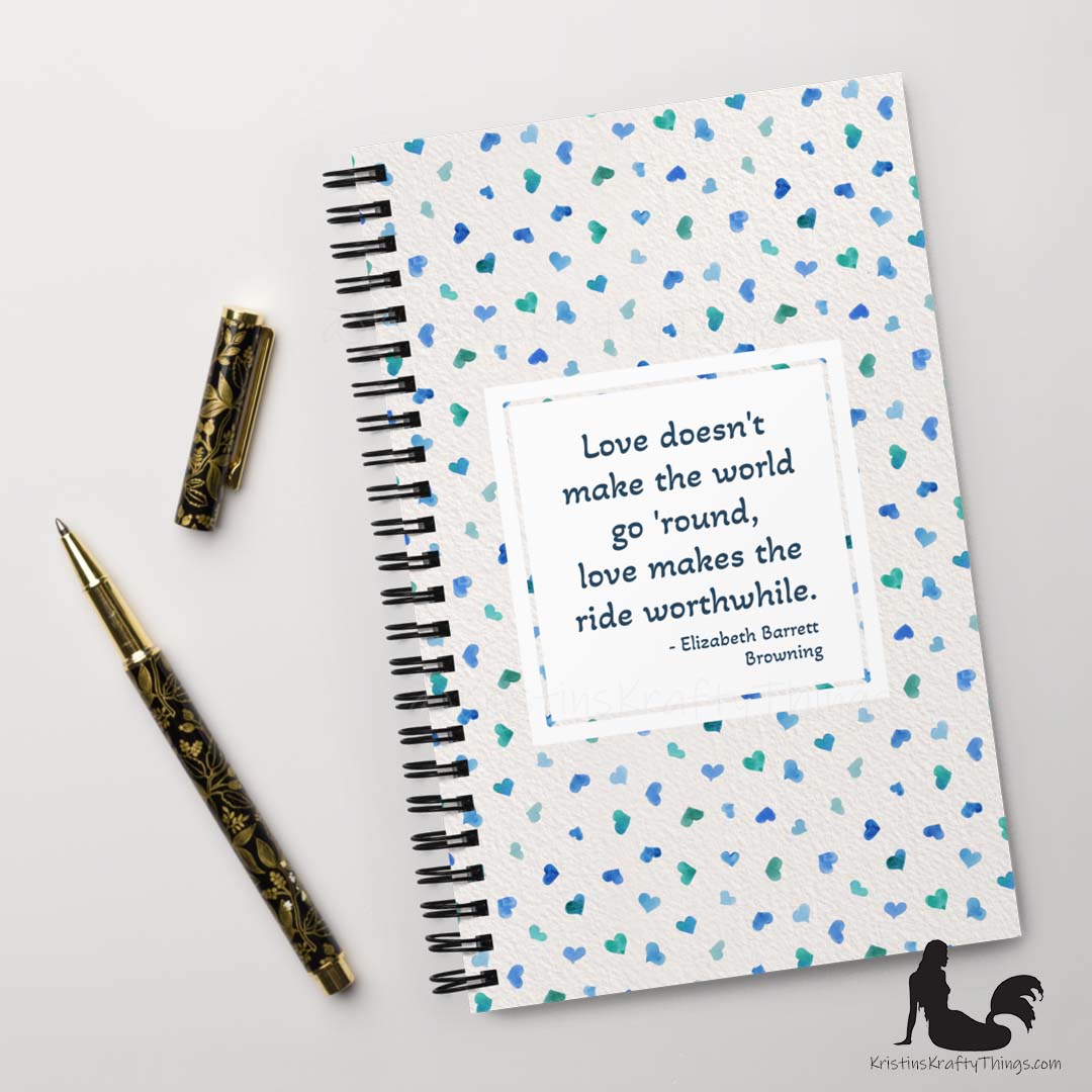 Notebook - Inspirational Love Blue Hearts Notebook