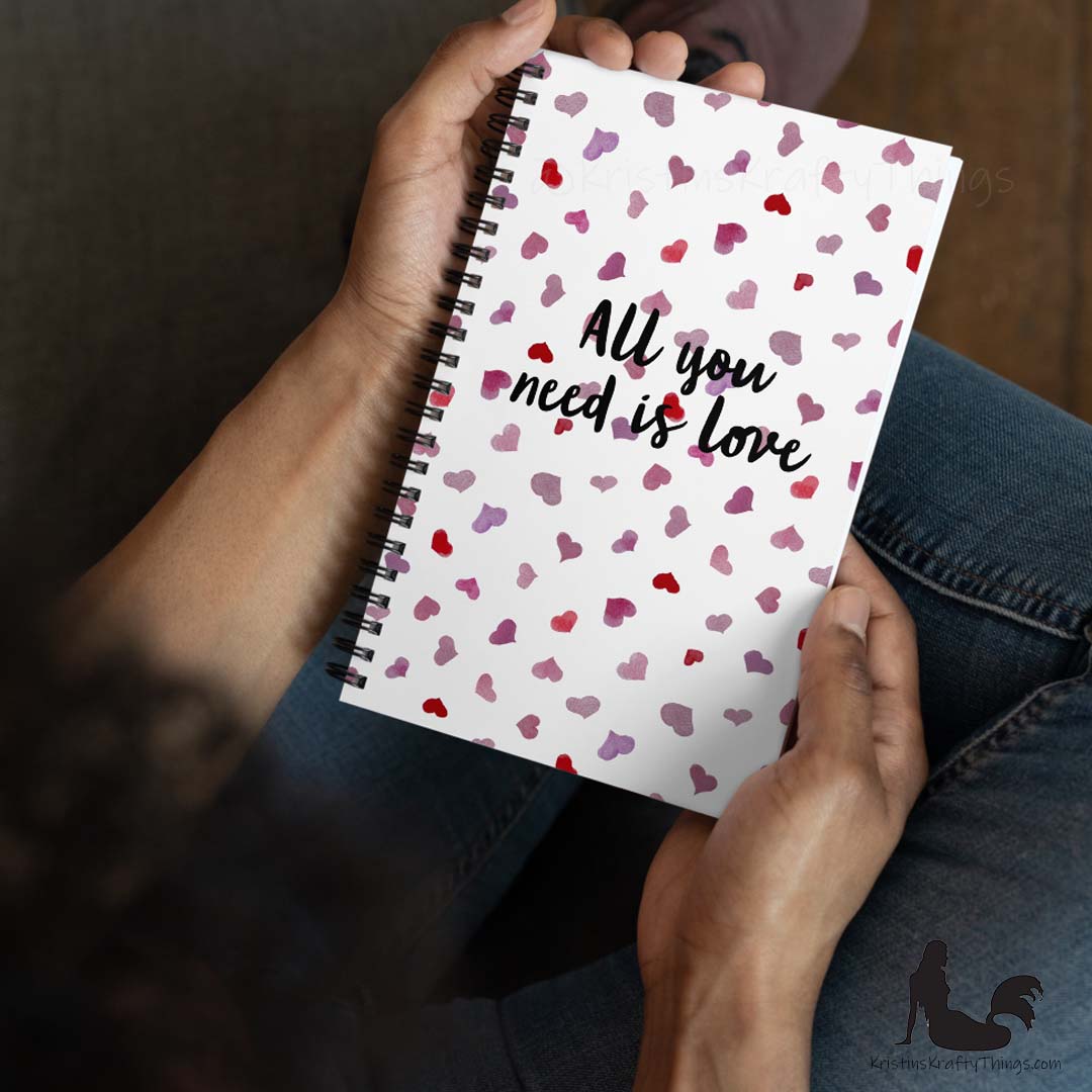 Notebook - All You Need is Love Watercolor Hearts