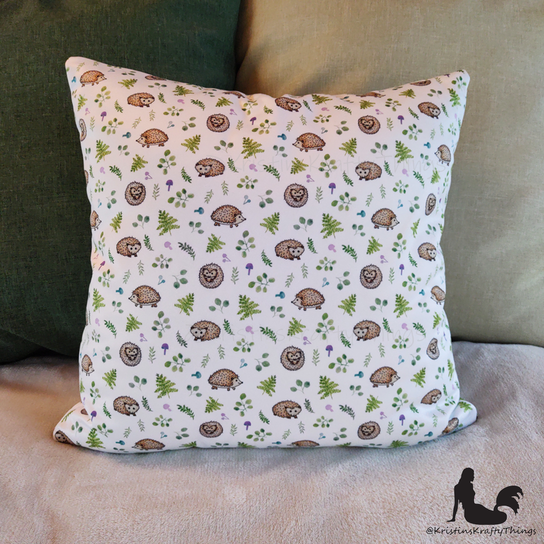 Home - Woodland Hedgehogs with Ferns and Mushrooms Pillow Case