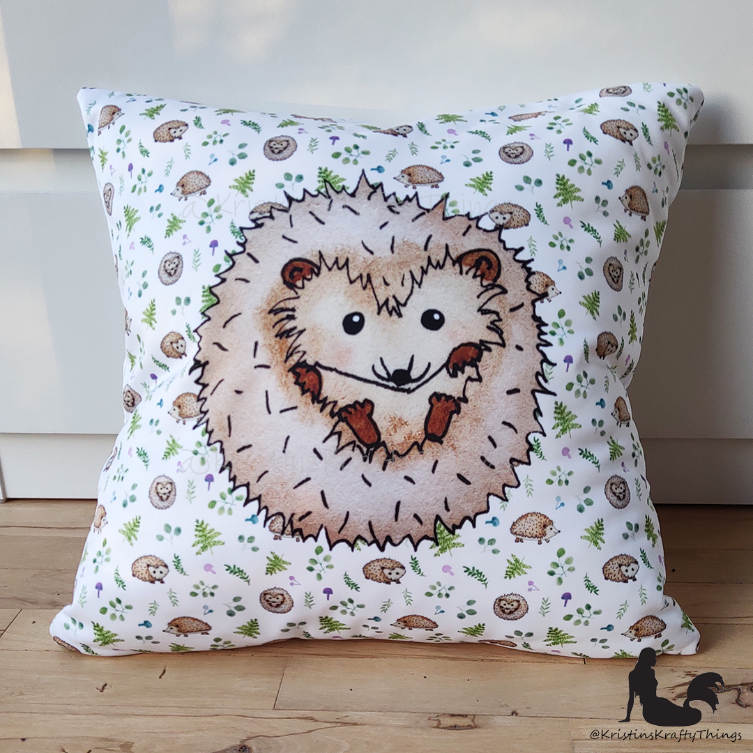 Home - Woodland Hedgehogs with Ferns and Mushrooms Pillow Case