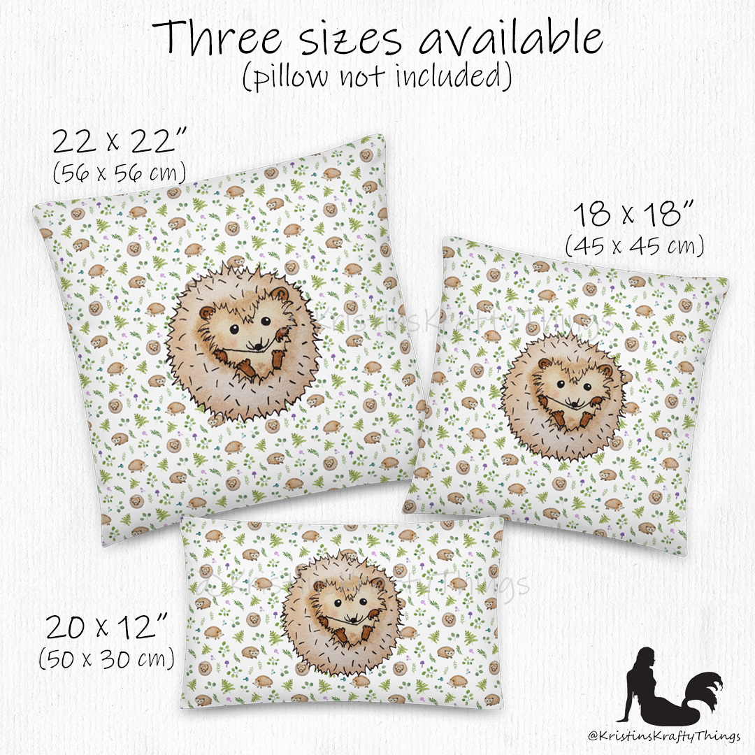 Home - Woodland Hedgehogs with Ferns and Mushrooms Pillow Case