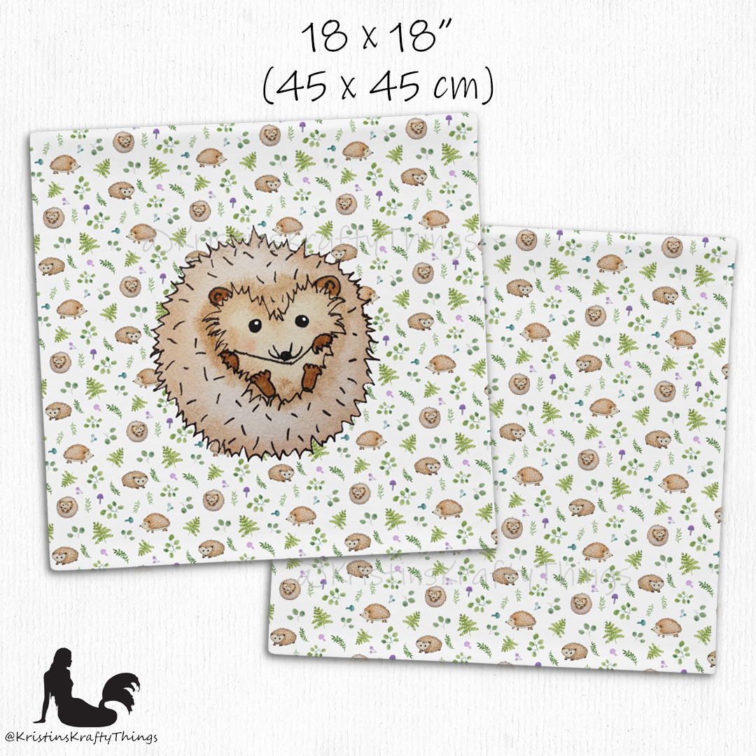 Home - Woodland Hedgehogs with Ferns and Mushrooms Pillow Case