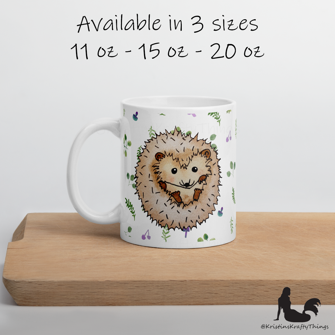 Mug - Hedgehog with Ferns and Mushrooms