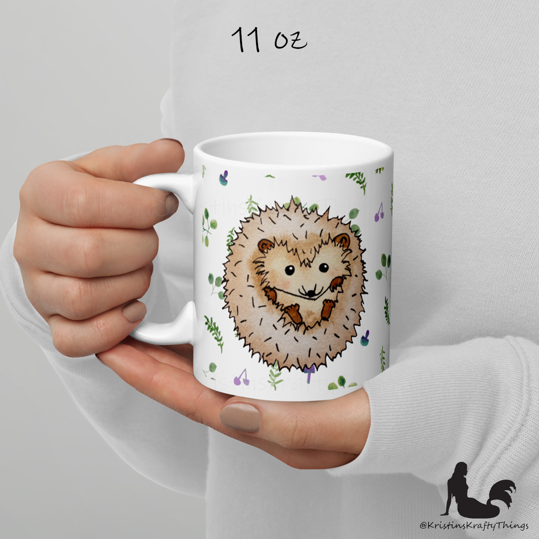 Mug - Hedgehog with Ferns and Mushrooms