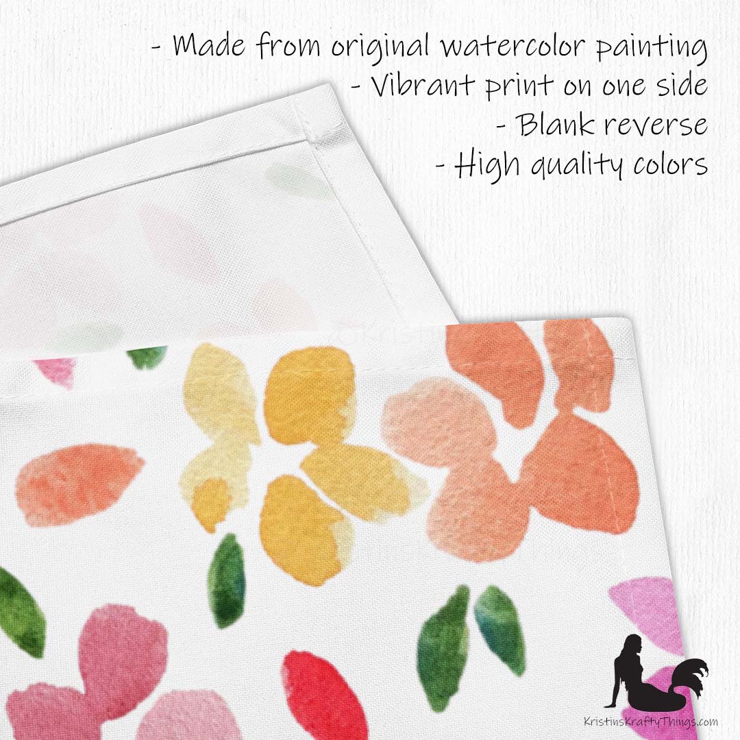 Dining - Spring Flowers on White Cloth Napkin Set of 4