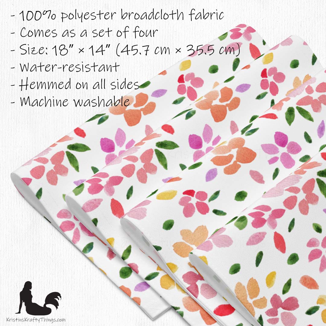 Dining - Spring Flowers on White Placemat Set of 4