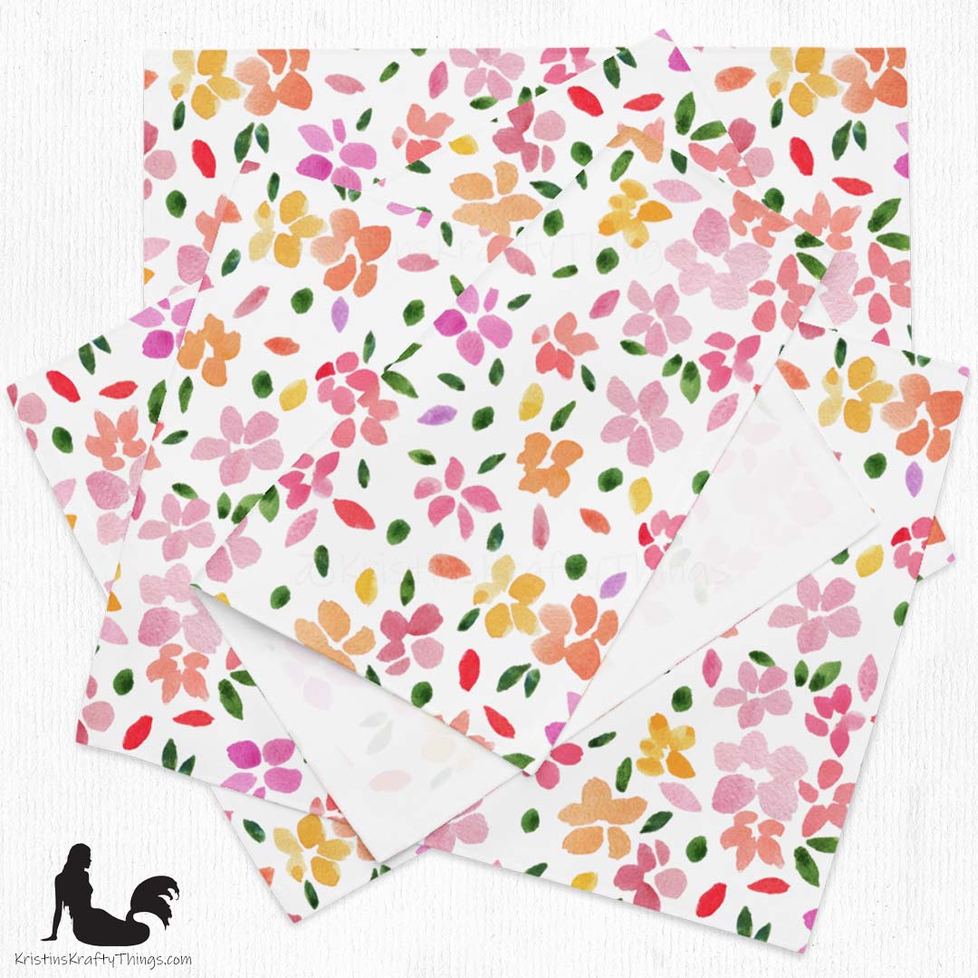 Dining - Spring Flowers on White Placemat Set of 4