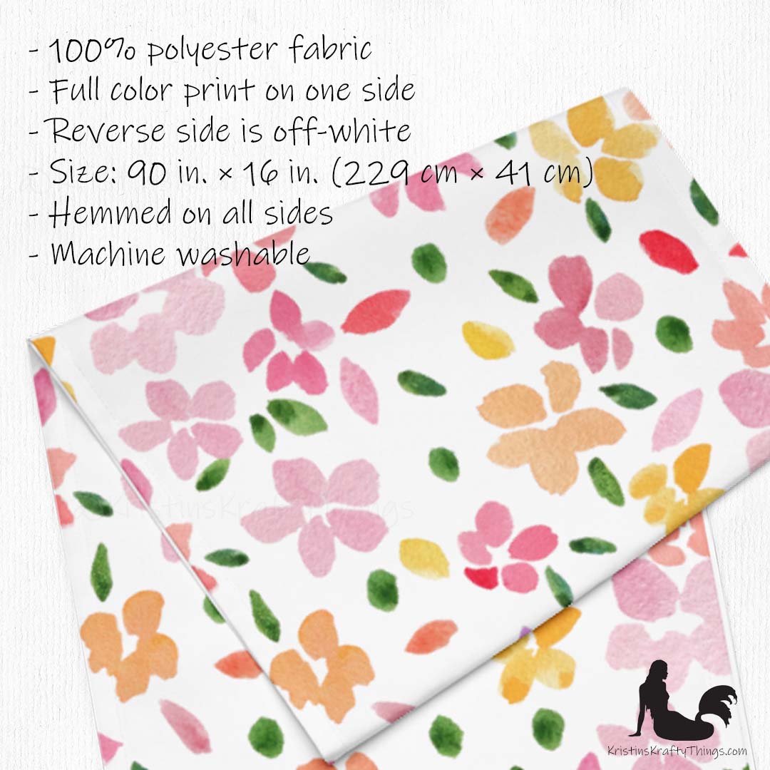 Dining - Spring Flowers on White Table Runner
