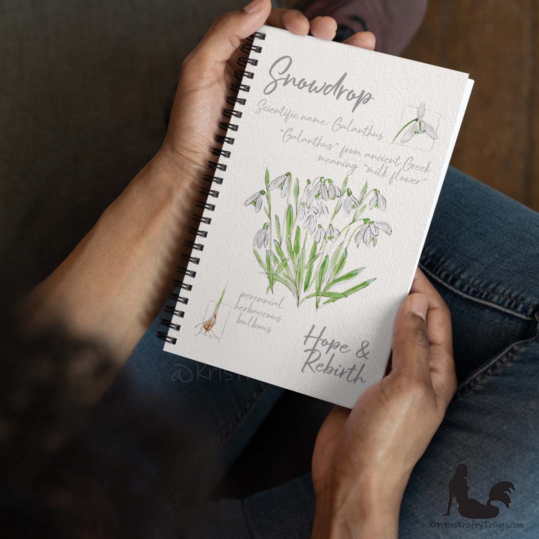 Notebook - Snowdrop Flower Field Notes Spiral Notebook