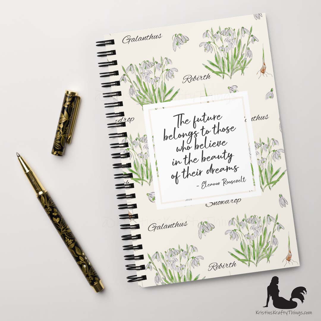 Notebook - Snowdrop Flower Inspirational Notebook