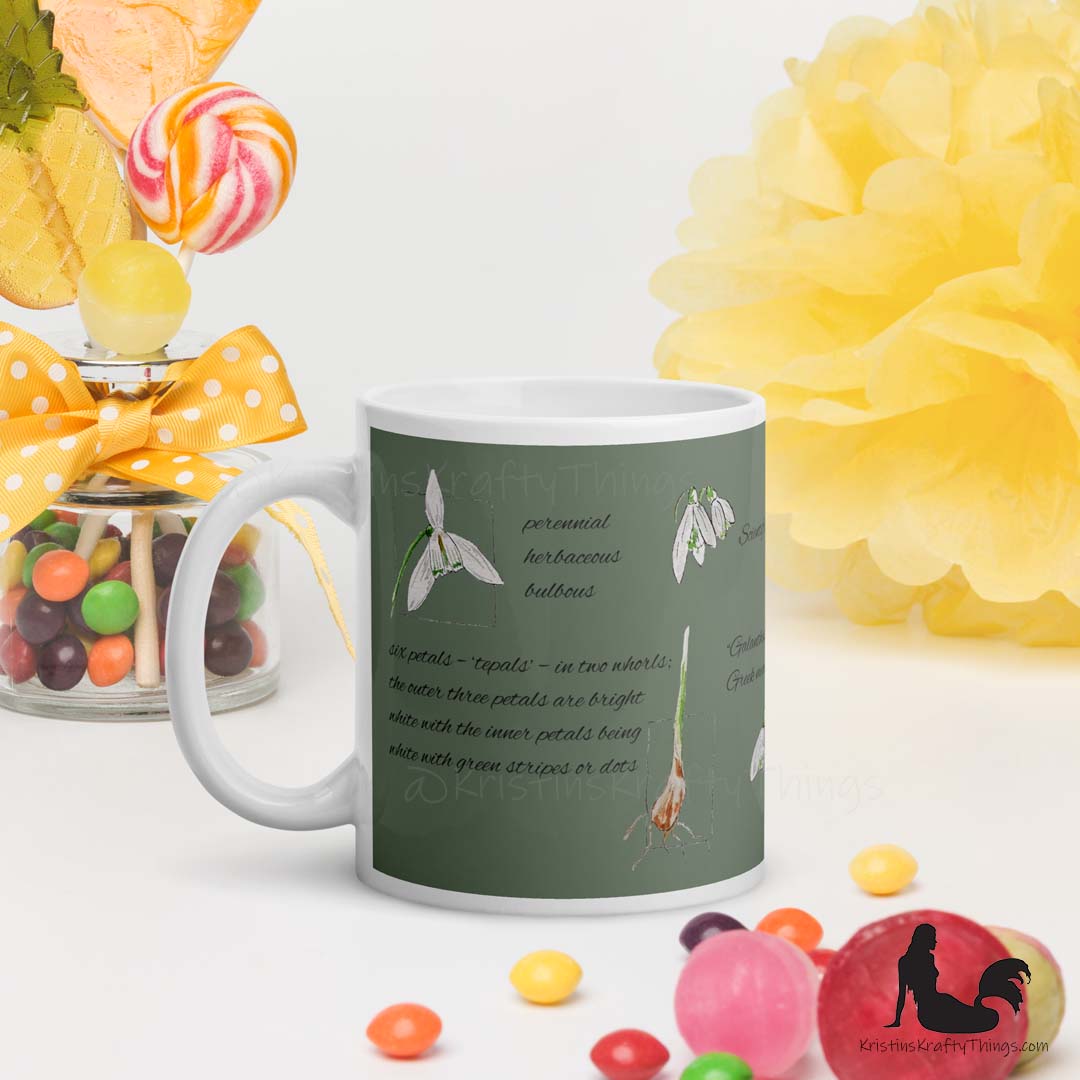 Mug - Snowdrops Field Notes on Green