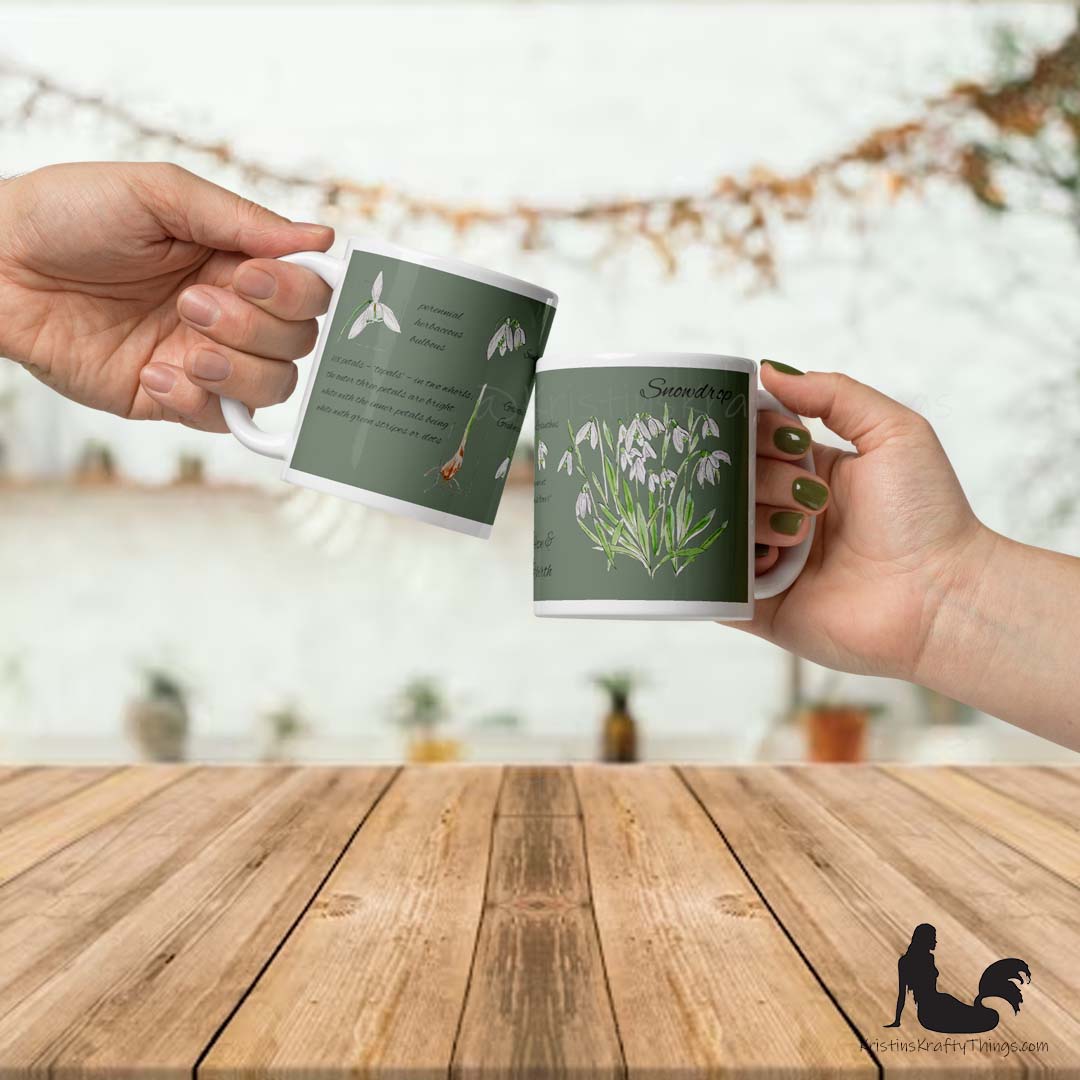 Mug - Snowdrops Field Notes on Green