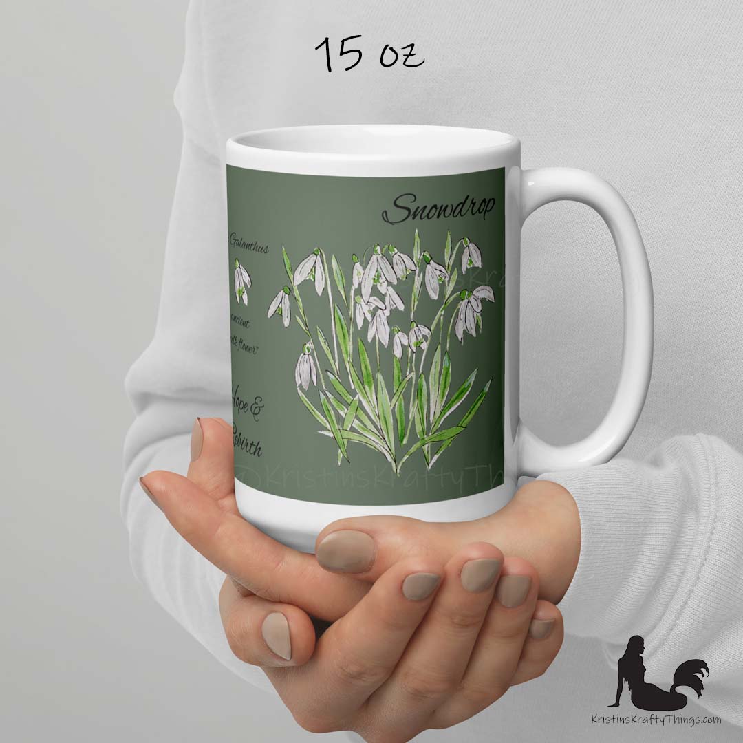 Mug - Snowdrops Field Notes on Green