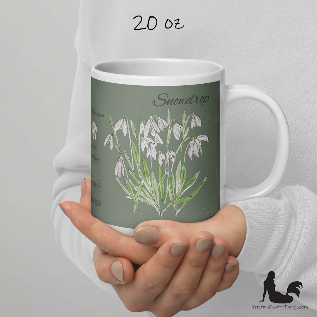 Mug - Snowdrops Field Notes on Green