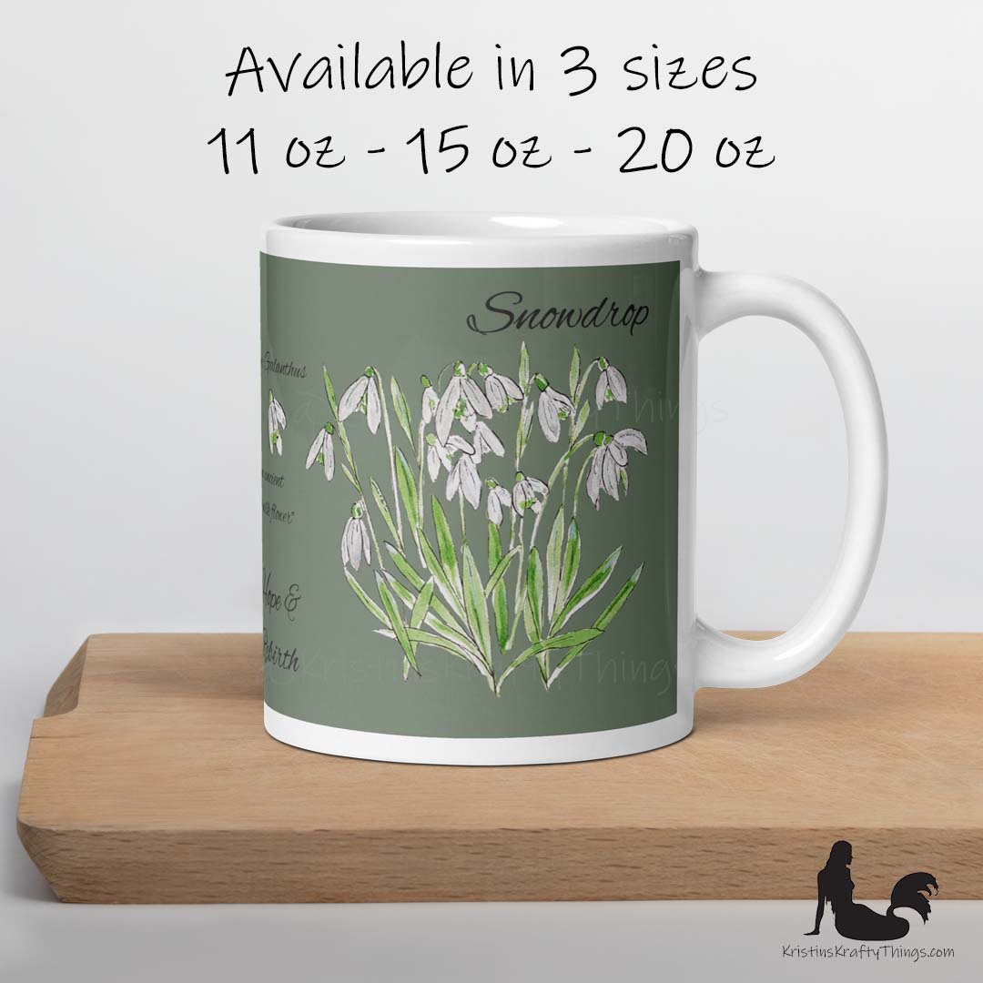 Mug - Snowdrops Field Notes on Green