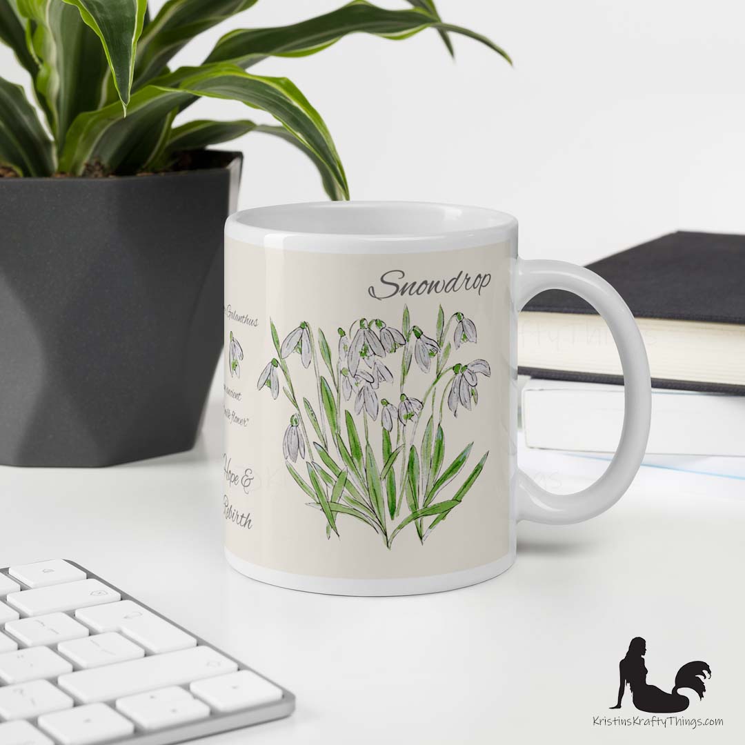 Mug - Snowdrops Field Notes on Ivory