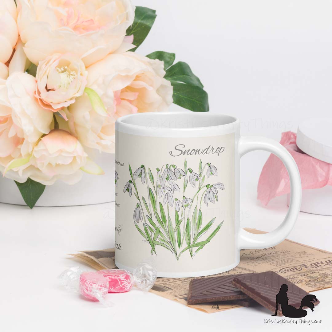 Mug - Snowdrops Field Notes on Ivory