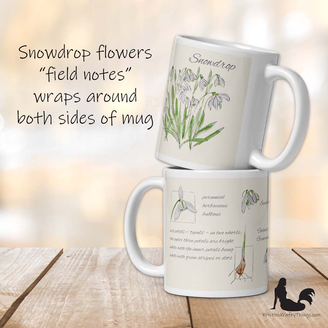 Mug - Snowdrops Field Notes on Ivory